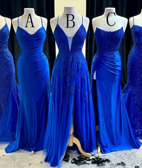 2025 New Style Royal Blue Long Prom Dresses