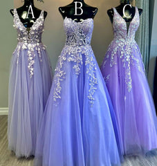 2025 New Style Tulle Long Prom Dresses with Appliques