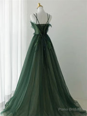 Forest Style Emerald Green Beading Tulle Dress, Prom Dress Fairy,Evening Gown Graduation Party Dress