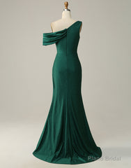 Dark Green Off The Shoulder Long Glitter Prom Dress With Split