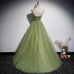 Tulle Sage Green Prom Dresses Formal Ball Gown