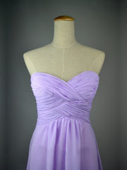 A Line Sweetheart Neck Backless Lilac Long Prom Dresses, Lilac Long Bridesmaid Dresses