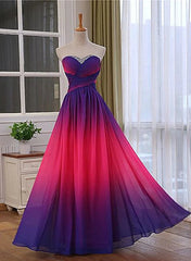 Beautiful Gradient Chiffon Sweetheart Beaded Prom Dresses A-line Gradient Party Dresses prom Dresses shops