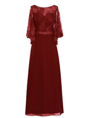 Best Floor-Length Scoop Neck Lace Chiffon Mother of the Bride Dresses