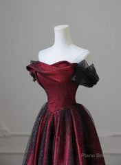 Black and Red Long Prom Dress Formal Evening Gown