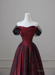 Black and Red Long Prom Dress Formal Evening Gown