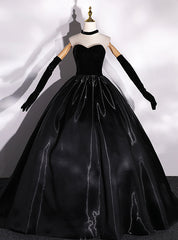 Black Ball Gown Sweetheart Quinceanera Dresses