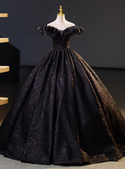 Black Lace Off the Shoulder Quinceanera Dresses