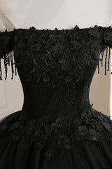 Black Off Shoulder Sweet 16 Formal Dresses with Lace Black Formal Dresses prom Dresses shops