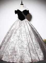 Black Velvet Off the Shoulder Beading Quinceanera Dresses