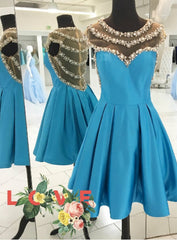 Blue Women Dresses Homecoming Dresses Cute Cocktail Dresses