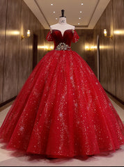 Burgundy Tulle Sequins Velvet Off the Shoulder Quinceanera Dresses