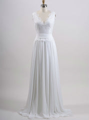 Chiffon Wedding Gown A line Summer Wedding Dresses Lace Bridal Dresses