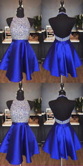 Royal Blue Tulle With Crystal Homecoming Dress