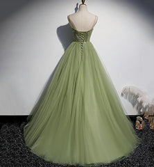 Green Tulle Long Sweet 16 Prom Dress Formal Dress, Evening Gown