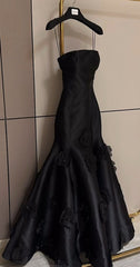 Elegant Black Spaghetti Straps Prom Dresses Wedding Party Dresses