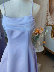 Elegant Purple Spaghetti Straps Prom Dresses Fairy Formal Party Gown Evening Dresses