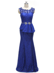 Elegant Royal Blue A-line Half Sleeves Lace Mother Of The Bride Dresses