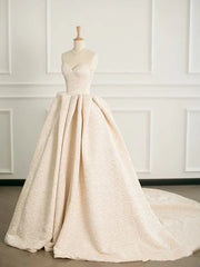 Elegant Sweetheart Neck Satin Long Prom Dresses Ball Gown