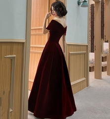 Elegant Velvet Long Prom Dresses Evening Dresses