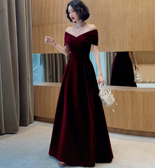 Elegant Velvet Long Prom Dresses Evening Dresses