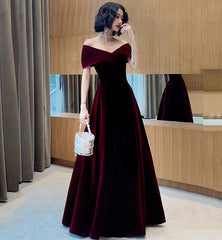 Elegant Velvet Long Prom Dresses Evening Dresses