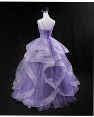 Glam Tulle Light Purple Long Formal Dress Ball Gown Sweet 16 Dresses prom dresses shops