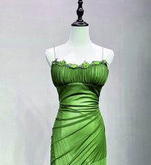 Green Spandex Straps Formal Dresses, Green Evening Dresses Prom Dresses