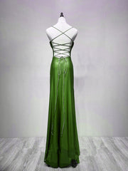 Green Spandex Straps Formal Dresses, Green Evening Dresses Prom Dresses