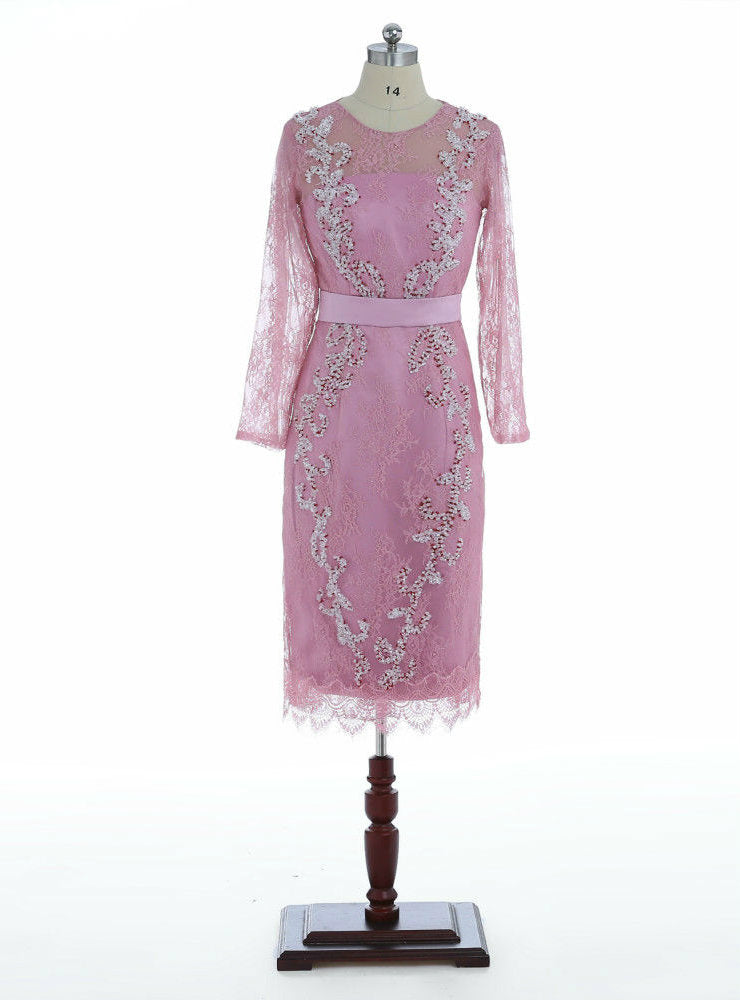 Latest Tea Length Lace Mother of The Bride Dress with Beading