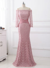 Long Sleeves Lace Criss-Cross Mother of The Bride Dresses