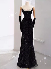 Mermaid Long Prom Dress New Arrivo Sexy Black Slit Dress