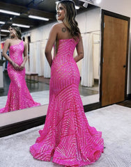 Mermaid Unique One Shoulder Sequins Prom Dress