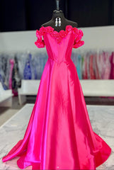 Off the Shoulder Long Prom Dresses with Rose Neck/Straps