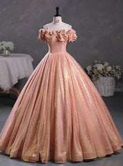 Orange Ball Gown Sequins Quinceanera Dresses