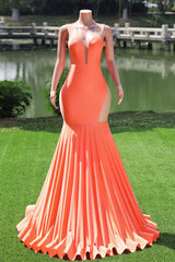 Yellow Prom Dresses Sexy Mermaid Women Evening Dress Sleeveless Open Back