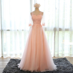 pink chiffon long womens long Evening Dresses