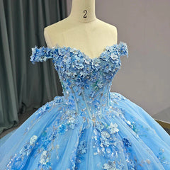 Quinceanera Dress Elegant Sweetheart Off-the-shoulder Appliques Ball Gown