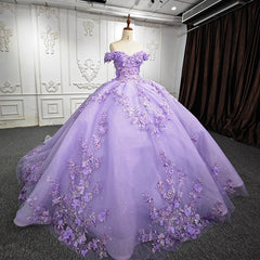 Romantic Quinceanera Dresses Sleeveless Beading Prom Dresses with 3D Flower Appliques