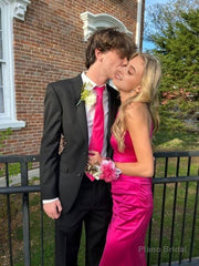 Sexy Mermaid Long Hot Pink Prom Dress 22th Birthday Outfits