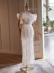 Sheath Sequins Feather Wedding Dresses