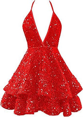 Short Homecoming Dresses Sparkly Glitter Sequins A Line Mini Homecoming Dresses