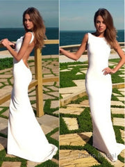 Trumpet/Mermaid High Neck Sweep Train Jersey Prom Dresses