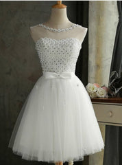 White Beading Homecoming Dresses