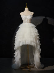 White Tulle  Tiers Wedding Dress