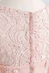 Pink Rhinestone Half Sleeve A-Line Long Mother of the Bride Dress