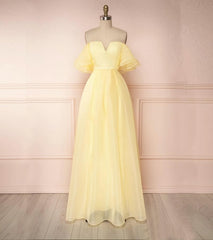 Simple Yellow Long Prom Dress, Evening Dress, 5420