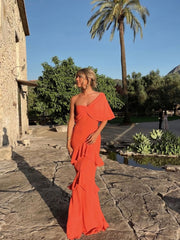 Charming Prom Dress Orange Evening Dress