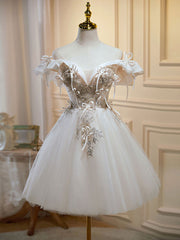 Mini/Short Light Champagne Prom Dress, Short Puffy Homecoming Dresses