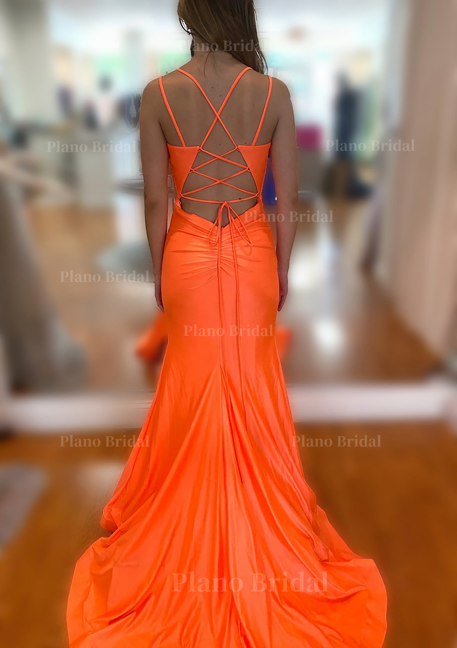 Trumpet/Mermaid V Neck Sleeveless Sweep Train Jersey Prom Dress With S ...